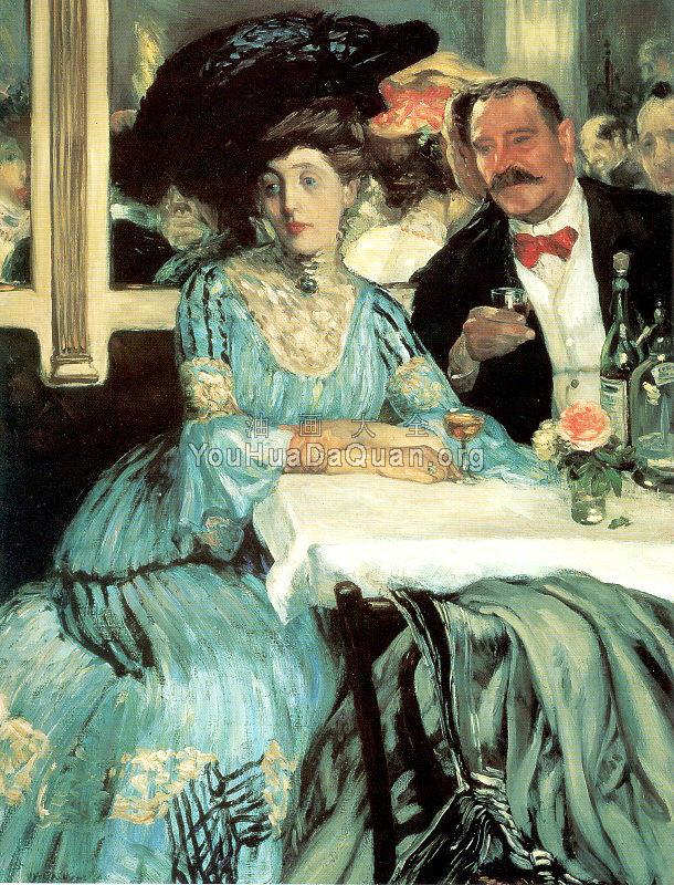 At Mouquin - 威廉·詹姆斯·格莱肯斯